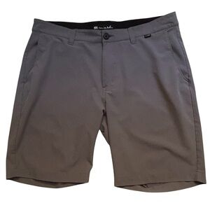 Travis Mathew‎ Mens Gray Golf Lightweight Performance Chino Flat Front Shorts 36